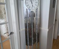 Freestanding Mirrored Glass Clock