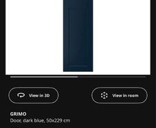 2x Pax Wardrobe Doors Grimo Dark Blue