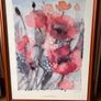 Framed watercolour painting of poppies Image 10