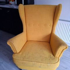 Strandmon wing chair ikea yellow