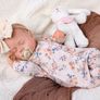 Reborn Dolls 17 Inch Soft Body Lifelike-Newborn Baby Dolls Sleeping Girl Dolls with Clothes and Toy Accessories Gift for Kids Age 3+, Yellow Floral Image 4