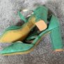 CH CREATION Green Suedette Strappy Heels Size 5! Image 6