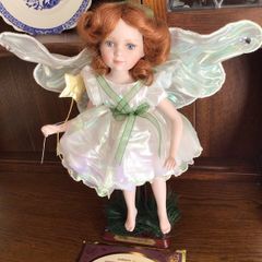 Collectible China Alberon Christmas Fairy Doll with stand in box