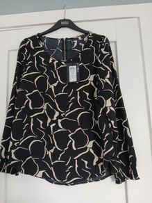 Black and cream top from Only, size 14, new with tag