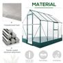 Garden Walk-in Polycarbonate Greenhouse with Raised Garden Bed, Temperature Controlled Window, Aluminium Frame & Foundation, 6 x 8ft Image 3