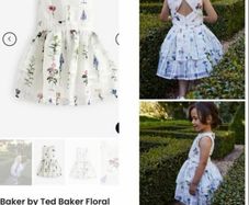 Ted baker designer girls dress flower girl cute floral wedding