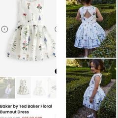 Ted baker designer girls dress flower girl cute floral wedding