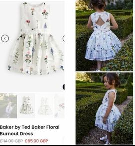 Ted baker designer girls dress flower girl cute floral wedding