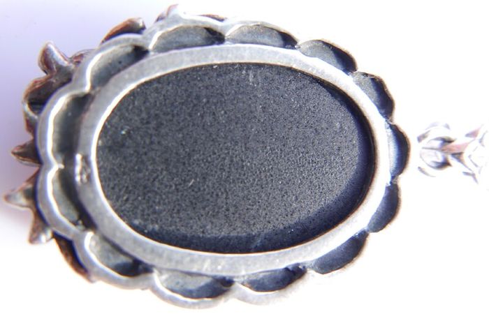 Vintage Sterling Silver 925  Pretty Cameo  Pendant and Necklace length 16,5" - 12,97g