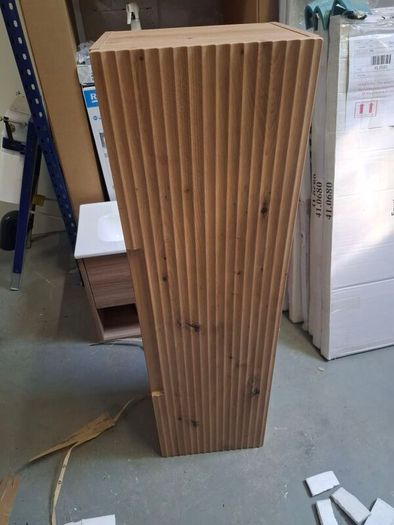 Visobath kyoto flutted tall unit -Costa oak