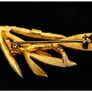 Vintage Signed Coro Rhinestone Leaf Spray Brooch 1950s Gold Tone Image 10