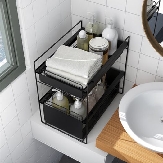 2 Tier Under Sink Large Sliding Cupboard Drawer Shelf(Large Size)