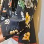 Vintage Zara Oriental Flower Print Navy Silk Jacket Image 3