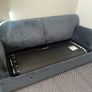 Made.com Orson 3 seater sofa-bed in midnight blue velvet Image 4