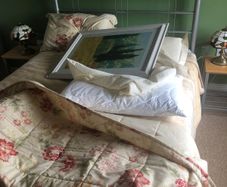 Double bed frame and side tables