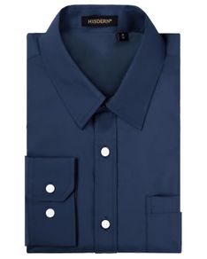 Brand New Men's Long Sleeve Business Shirt Regular Fit - Smoke Blue.  Size S.