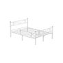 Double bed frame in metal White double bed frame, bed frame, metal bed frame, guest bed, for adults, children, easy installation, for small rooms, white Image 3