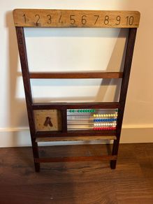 Vintage children's wooden educational learning frame
