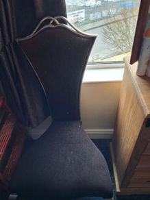 Black & Silver High Wing Back Decorative Bedroom Chair