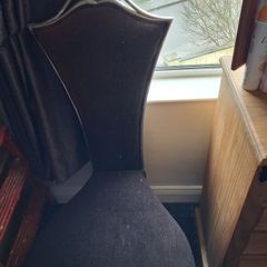 Black & Silver High Wing Back Decorative Bedroom Chair