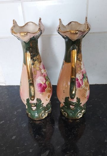 Beautiful pair of antique mantel vases