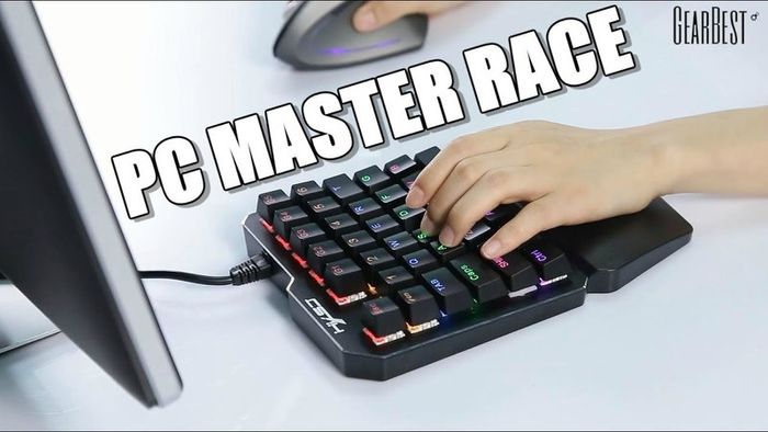Gaming Keyboard RGB Backlit, 7KEYS 35 Keys Ergonomic Mini Keyboard with Wrist Rest, Half Keyboard for PC Gaming (Keypad)