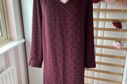 dress Tommy Hilfiger v neck long sleeve tunic size dress burgundy medium