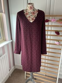 dress Tommy Hilfiger v neck long sleeve tunic size dress burgundy medium