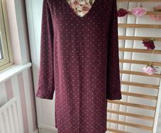 dress Tommy Hilfiger v neck long sleeve tunic size dress burgundy medium