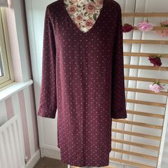 dress Tommy Hilfiger v neck long sleeve tunic size dress burgundy medium