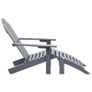 Garden Chair with Ottoman Wood Grey Image 8