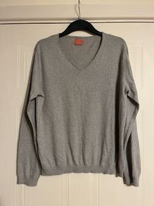 Womens Grey Top Cotton/Cashmere/Silk