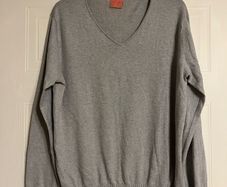 Womens Grey Top Cotton/Cashmere/Silk
