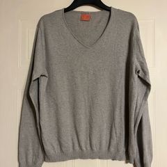 Womens Grey Top Cotton/Cashmere/Silk