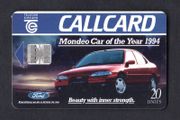 1994 Ireland 20 unit Ford Mondeo being voted "Car of the Year 1994" (Schlumberger SC7) Call Card Used. Telecom Eireann card number 1073
