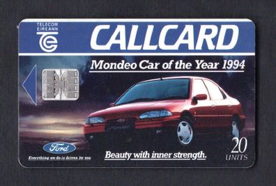 1994 Ireland 20 unit Ford Mondeo being voted "Car of the Year 1994" (Schlumberger SC7) Call Card Used. Telecom Eireann card number 1073