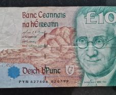 Ireland 1999 Central Bank of Ireland 10 Pound Joyce Banknote