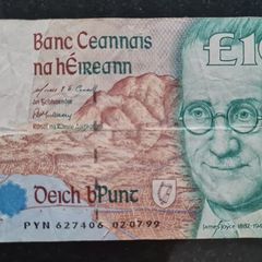 Ireland 1999 Central Bank of Ireland 10 Pound Joyce Banknote