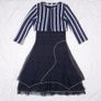 Sophie B Navy Blue White Striped Bolero Cardigan Tiered Mesh Midi Dress 12UK/40EU Image 7
