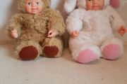 Anne Geddes Vintage Baby Bear and Rabbit Collecter Dolls 1998
