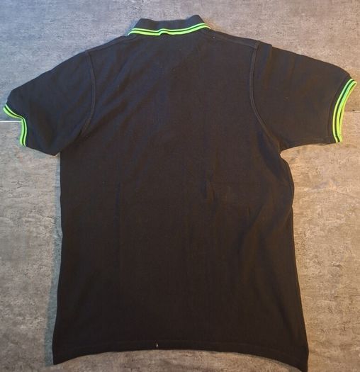 Fred Perry M12 Men's Polo Shirt Black Lime Green Made in England M