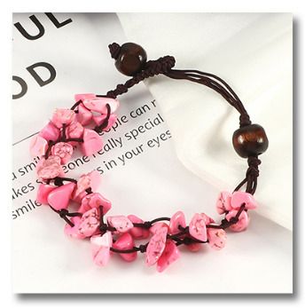 Crushed Stone Bracelet - Pink