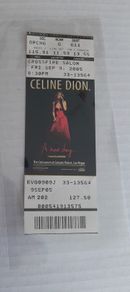 Celine Dion ticket stub from 2005