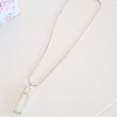 Silver Necklace with Rectangular Shaped Pendant