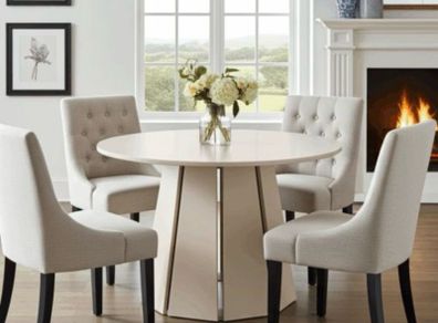 Sterling Extendable Round Dining Table 100 to 180