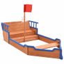 Sandbox Pirate Ship Firwood 190x94.5x136 cm Image 6