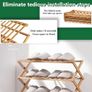 3 Tier Bamboo Shoe Rack,Portable Folding Shoe Storage Rack,Without Installation Small Shoe Rack Perfect for Corridors, Bedrooms and Small Spaces (3 Tier) Image 4