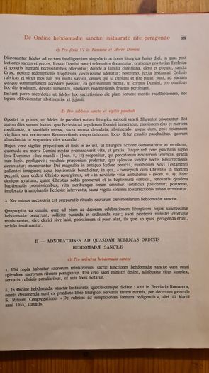 Ordo Hebdomade Sanctae Instauratus. 1956. Rare Vintage First Edition. 124 pages. Large Volume Hardback In Good Condition.