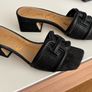 Some Edelman Black Waylon Slider Sandals Image 2