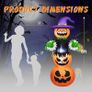 SEASONAL SALE 6 FT Halloween Inflatables Pumpkin, Halloween Inflatable Pumpkin Stack Blow Up Halloween Decoration Jack-o-Lantern with Witch Hat Build-in LEDs for Holiday Party Yard Garden Lawn Image 4